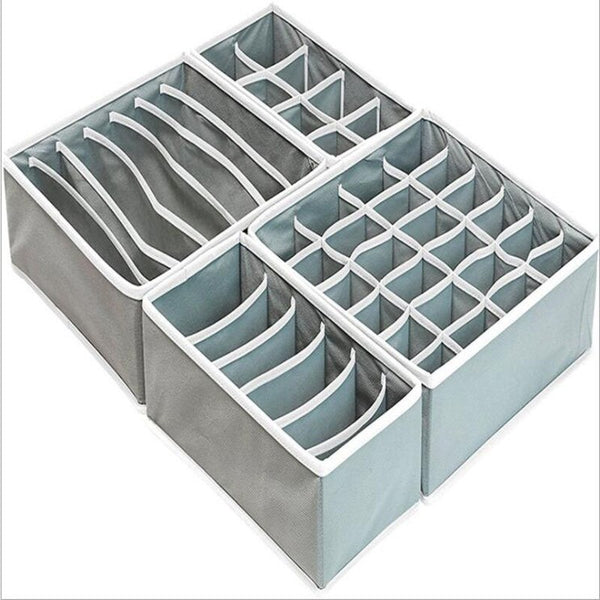 4pcs Multi-size Bra Underwear Organizer Foldable Home Storage Box Non-woven Wardrobe Drawer Closet Organizer For Scarfs Socks