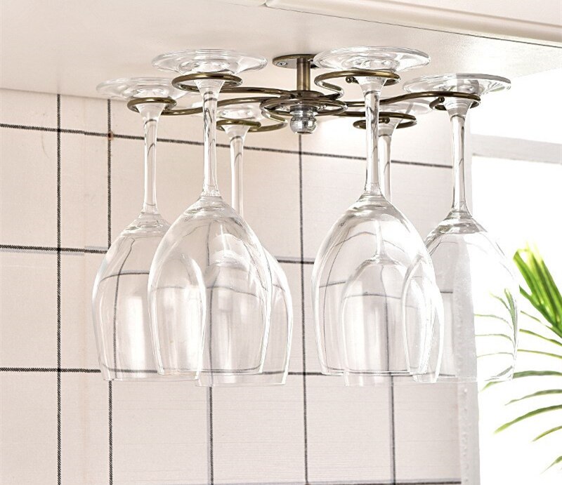 Stainless Steel Wine Rack Round Wine Glass Rack High Glass Rack Cabinet Wall Hanging Storage Box Wine Cabinet Decoration Main image