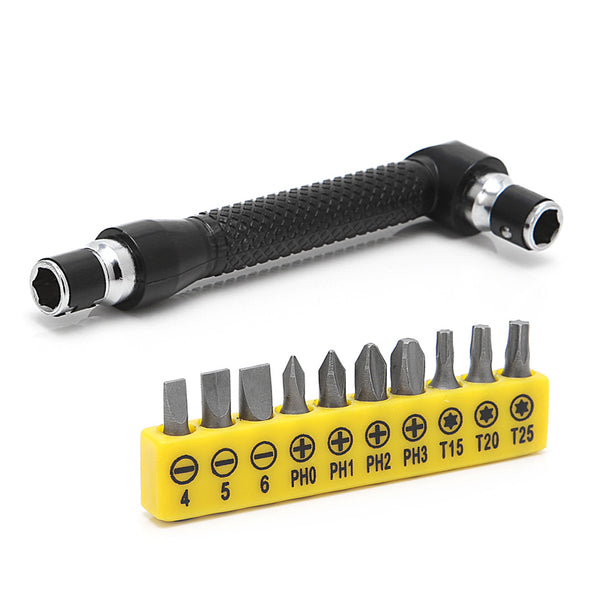 10 in 1 Socket Screwdriver L-shaped Angle Head Twin Wrench Driver Torx Flat Bit Screwdriver Set Parafusadeira 'lrz