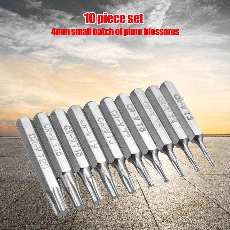 10pcs CR-V Torx Bits Set Screwdriver Drill Bit Hex Torx Repair Mobile Phone Bit T3 T4 T5 T6 T7 T8 T9 T10 T15 T20