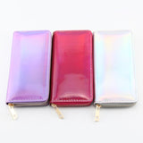 New Fashion Laser Zipper Long Wallet Women Leather Money Pouch Coin Phone Card Passport Holder Clutch Wallets Female Purses
