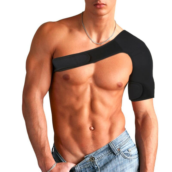 Adjustable Dislocated Shoulder Support Breathable Gym Sports Care Single Shoulder Support Back Brace Guard Strap Wrap Belt Band