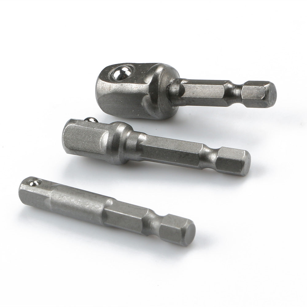 3 PCS Hex Shank Wrench Drive Power Drill Socket Drill Adapter Socket Extension Bit Adaptor Set 1/4 3/8 1/2 screwdriver tools