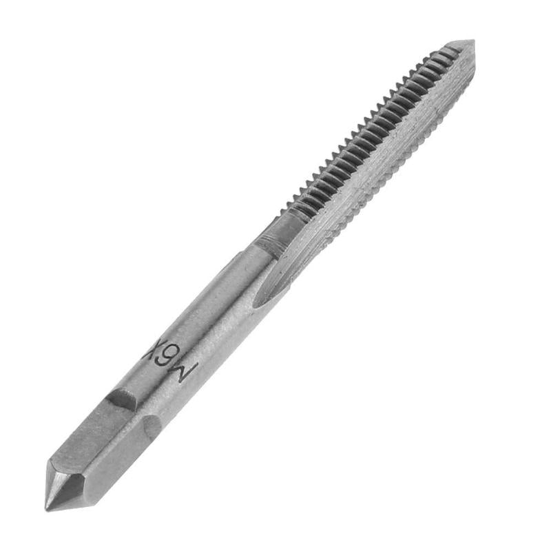 6pcs T-type Machine Hand Screw Tap Wrench M3/M4/M5/M6/M8 Tap Die Set Straight Fluted Screw Thread Metric Plug Tap Drill