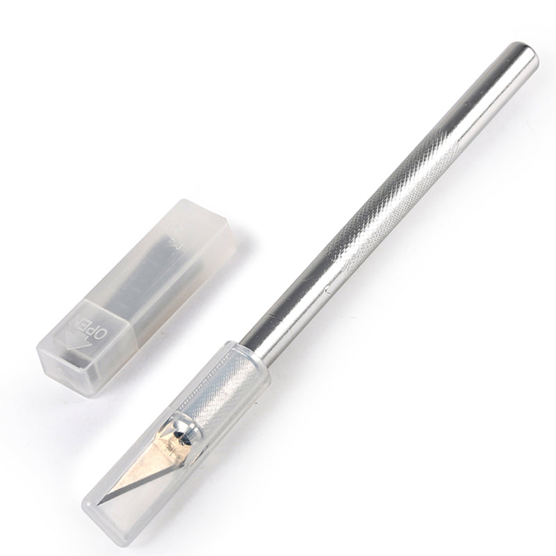 Metal Handle Scalpel 9 Blades Knife Wood Paper Cutter Craft Pen Knives Engraving Knife DIY Repair Hand Tools