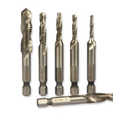 6pcs 1/4 Hex Shank HSS metric Thread tap HSS drill bits spiral trapezoidal tap  Hand Screw Taps M3 M4 M5 M6 M8 M1O tap sets