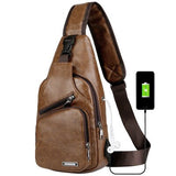 Men's Crossbody Bags Men's USB Chest Bag Designer Messenger bag Leather Shoulder Bags Diagonal Package NEW Backpack Travel