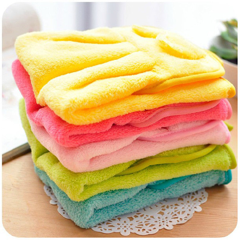 Lovely Cartoon Children Hand Dry Towel For Kids Kitchen Bathroom Kid Soft Plush Fabric Hang Towel For Children Towels Main image