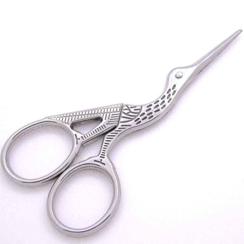 Stainless Steel Retro Tailor Scissor Crane Shape Sewing Small Embroidery Craft CrossStitch Scissors DIY Home Tools (Golden)