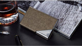 Business ID Credit Card Holder For Women Men Fashion Brand Metal Aluminum Card Wallet Case PU Leather Tarjetero Porte Carte