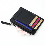 Men/Women Mini ID Card Holders Business Credit Card Holder PU Leather Slim Bank Card Case Organizer Wallet Zipper Unisex