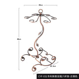 Iron Wire Maple Leaf Hollow Wine Rack Stand Hanging Drinking Glasses Stemware Rack Shelf Wine Bottle & Glass Cup Holder Display