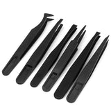 6PC Electronic Precision Tweezer Set Plastic Anti Static Precision Tweezers for Mobile Phone Repair Tools Kit Size 1/2/3/5/6/8