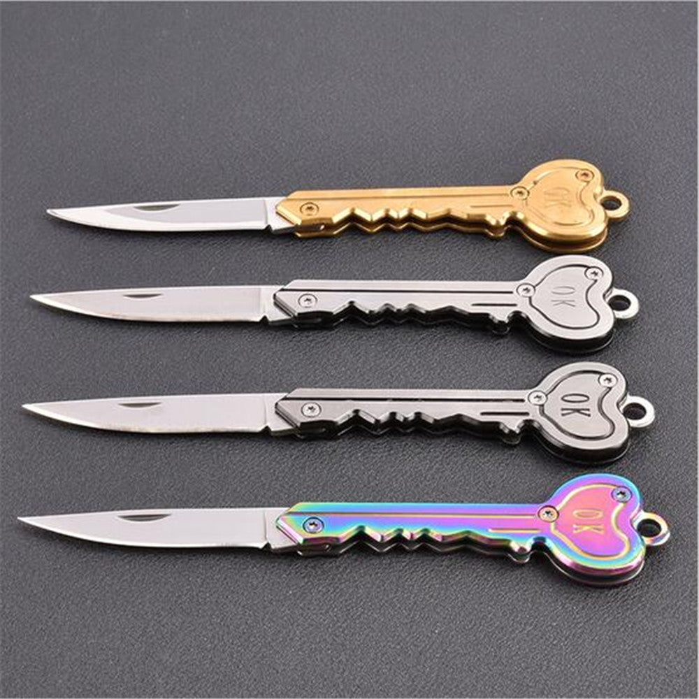 Mini Key Knife Letter Camp Outdoor Keyring Ring Keychain Fold Open Opener Pocket Package Survive gadget Multi Tool Blade Box kit