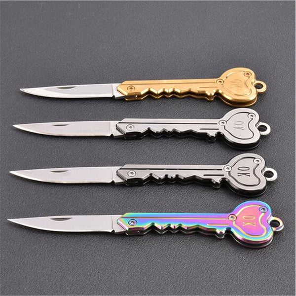 Mini Key Knife Letter Camp Outdoor Keyring Ring Keychain Fold Open Opener Pocket Package Survive gadget Multi Tool Blade Box kit