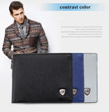 Men Wallets Fashion Solid Color Cross Pattern Open Multi Card Position Wallet Men Leather Purse Men Carteira Billetera Hombre