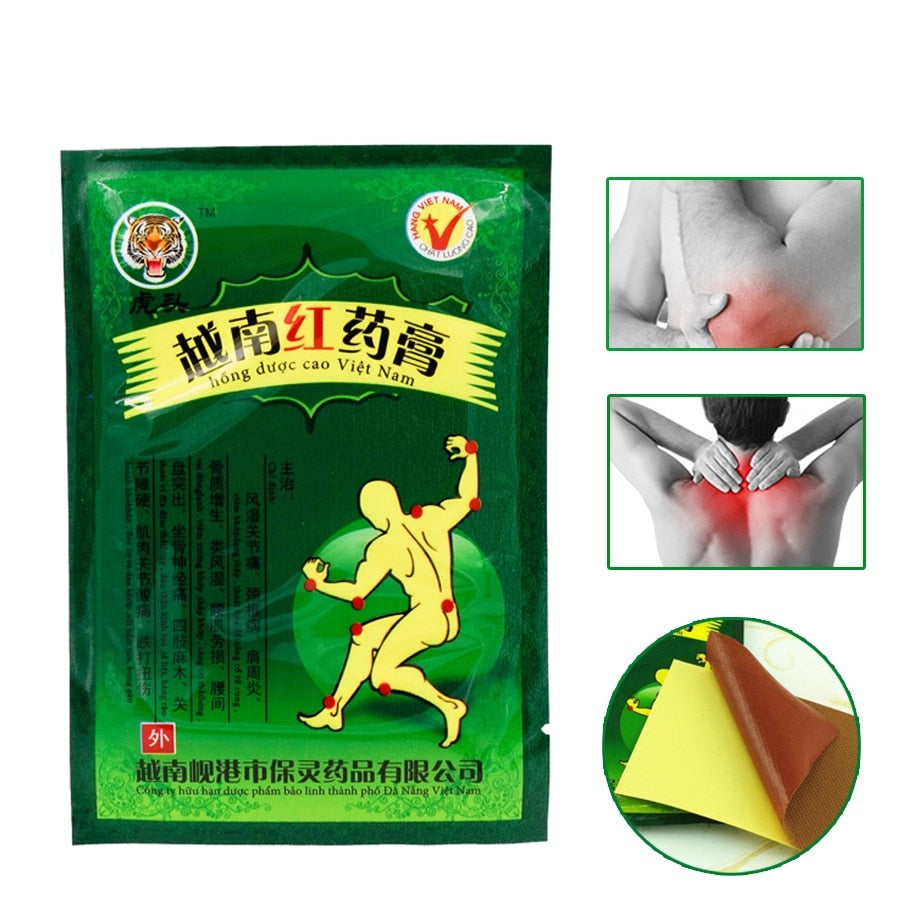 Vietnam Red Tiger Balm Back Body Relaxation Herbal Plaster Pain Relief Patch Medical Plaster Ointment Joints 8Pcs