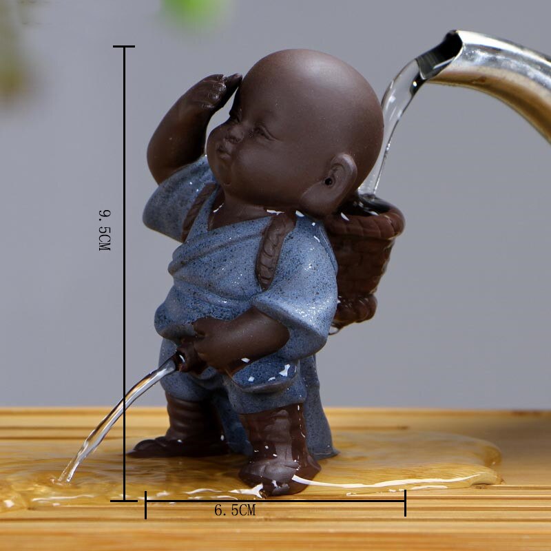 Tea Pets Ornament Chinese Folk Art Purple Clay Decoration Crafts Figurines Little Monk Yixing Baby Boy Spray Pee Tea Accessories Secondary image