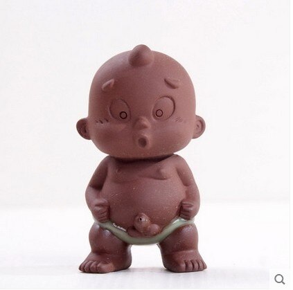 Tea Pets Ornament Chinese Folk Art Purple Clay Decoration Crafts Figurines Little Monk Yixing Baby Boy Spray Pee Tea Accessories Main image