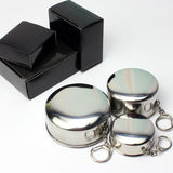 60ml 150ml 250ml Stainless Steel Camping Folding Cup Portable Outdoor Travel Demountable Collapsible Cup With Keychain
