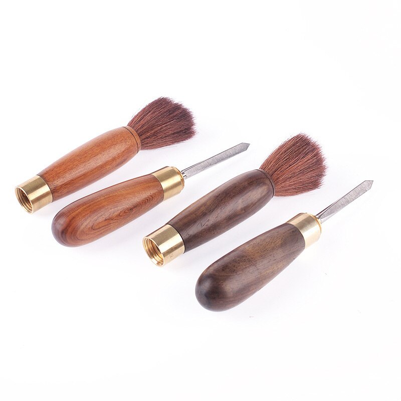 Natural Wood Tea Sets Brush Kungfu Teapot Tea Tray Cleaning Tools Stainless Puerh Tea Knife Needle Accessories Two-In-One Secondary image