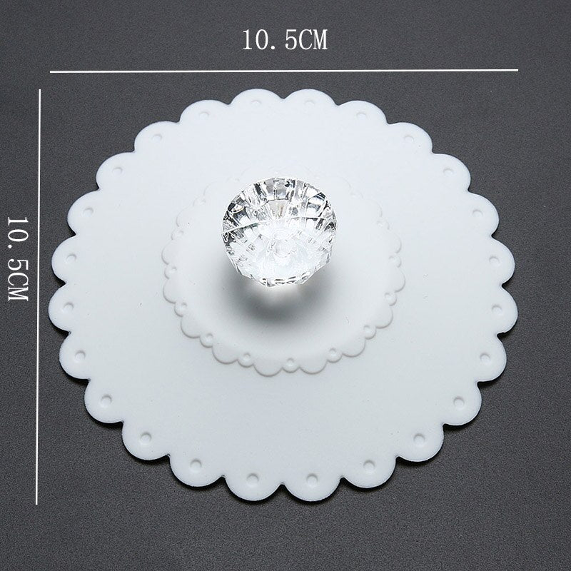 1pc Lace Silicone Dustproof Leakproof Reusable Silicone Diamond Cup Lid Insulation Cover Thermal Insulation Cup Cover Seal Cover