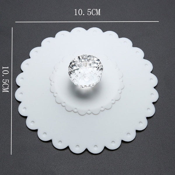 1pc Lace Silicone Dustproof Leakproof Reusable Silicone Diamond Cup Lid Insulation Cover Thermal Insulation Cup Cover Seal Cover