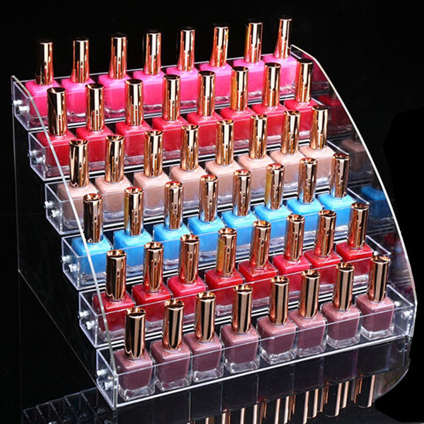 Clear/Transparent Nail Polish Rack Multi layers Cosmetic Varnish Display Stand Holder Manicure Tool Organizer Storage Shelf