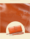 Women Wallet Leather Card Coin Holder Money Clip Long Clutch Phone Wristlet Trifold Zipper Cash Photo Famous Brand Female Purse