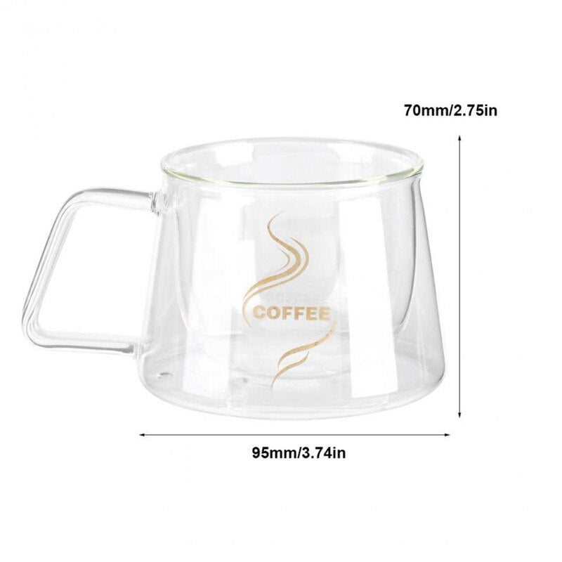 Double-Wall Insulated Glass Coffee Cup Glass Cup Office Garden Cafe Home Heat Resistant Mug Glassware Coffee Tea Milk Cafe Cup Main image
