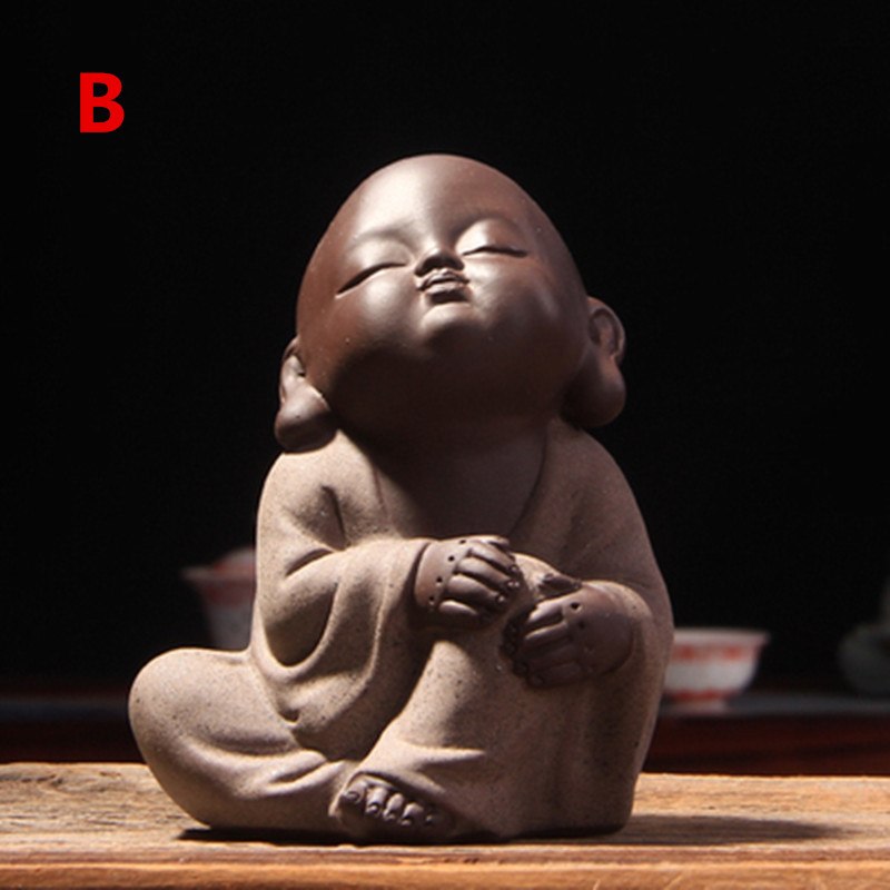 CJ278 Factory Outlets Lovely Buddha Tea Pet Monk Sand Tea Pet High Qulity Purple Tea Pet Tea Set Fitting Hand Decoration