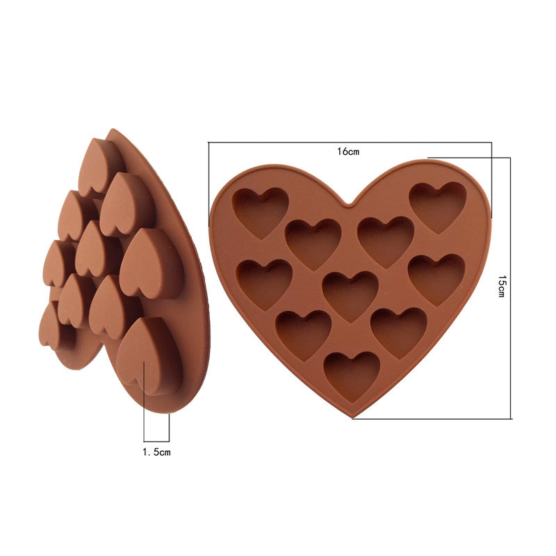 New Ten  Heart Silicone Lollipop Chocolate Mold Candy Wedding Decoration Bakeware Cooking Fondant Cake Tools Secondary image