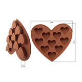 New Ten  Heart Silicone Lollipop Chocolate Mold Candy Wedding Decoration Bakeware Cooking Fondant Cake Tools