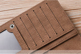 Fashion buttons ultra-thin young High quality PU clutch leather Multi-functional soft leather men's wallet