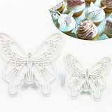 Butterfly Shape 2 pcs/lot Cake Mold 2 Sizes Food-Grade Plastic Fondant Decorating Cookie Plunger Cutters DIY Baking Molds