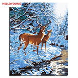 Animal world DIY Painting By Numbers Wall Art Picture Canvas Painting Home Decor Acrylic Paint Living Room Home Decoration