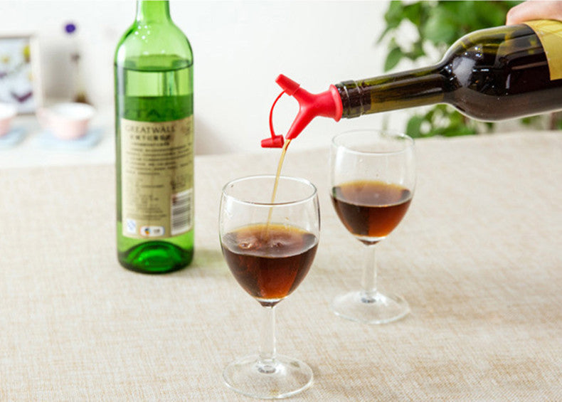 Double Oil Bottle Mouth Stopper Sauce Bottles Nozzle Caps Wine Stopper Pour The Liquid Guiding Device Kitchen Tools