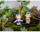1Pair micro landscape decoration DIY landscaping accessories material potted decoration couple ornaments smiling couple