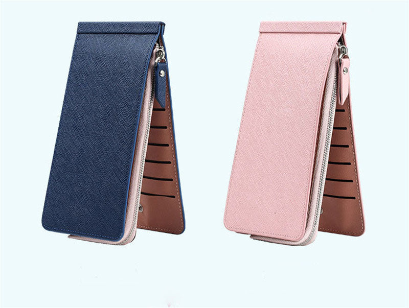 Woman wallet card bag European&American style High quality leather Card & ID Holders Long zipper wallet clip