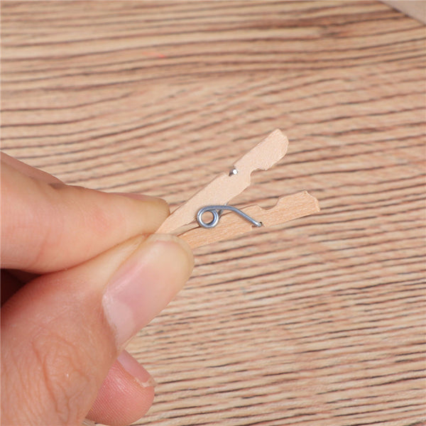 100pcs 2.5CM Hot Sale Mini Natural Wooden Clothes Photo Paper Peg Pin Clothespin Craft Clips School Office Stationery