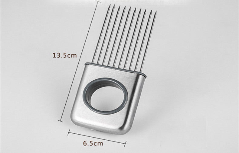 Easy Onion Holder Slicer Vegetable tools Tomato Cutter Stainless Steel Kitchen Gadgets No More Stinky Hands