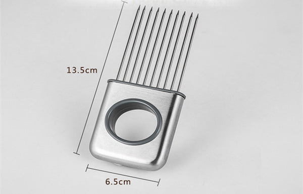 Easy Onion Holder Slicer Vegetable tools Tomato Cutter Stainless Steel Kitchen Gadgets No More Stinky Hands