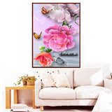 DIY 5D Partial Diamond Embroidery The flower Round Diamond Painting Cross Stitch Kits Diamond Mosaic Home Decoration