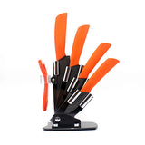 High quality brand black blade kicthen ceramic knife set 3" 4" 5" 6"inch+peeler+Acrylic Holder/stand Chef Kitchen knife