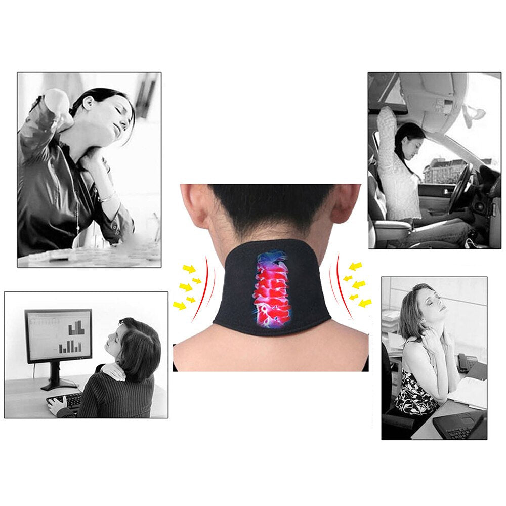 Health Care Neck Support Massager 1Pcs Tourmaline Self-heating Neck Belt Protection Spontaneous Heating Belt Body Massager Main image