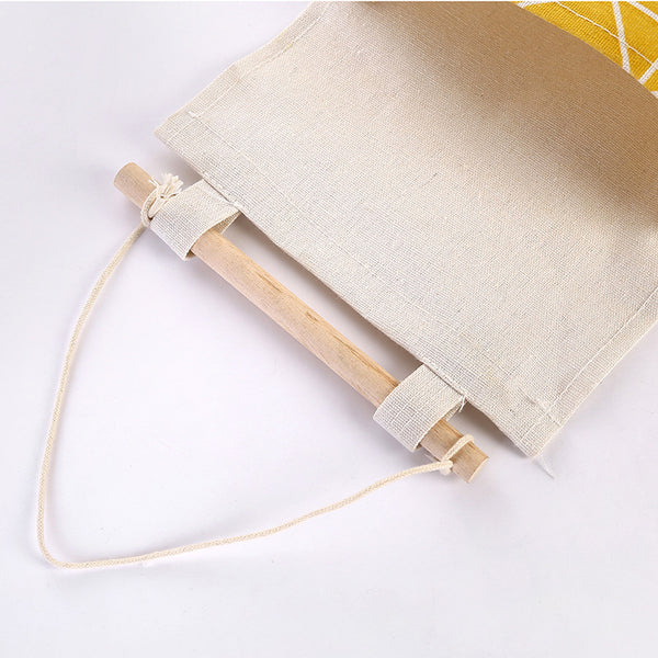 3 Pockets Cotton Linen Wall Hanging Storage Bags Door Pouch Bedroom Home Storage Pocket Home Decor Hanging Bag