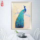 DIY 5D Diamonds Embroidery Mosaic The spirit of the peacock Round Diamond Painting Cross Stitch Kits Home Decor