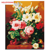 HELLOYOUNG Digital Painting DIY Handpainted Oil Painting Aromatic Flower by numbers oil paintings chinese scroll paintings