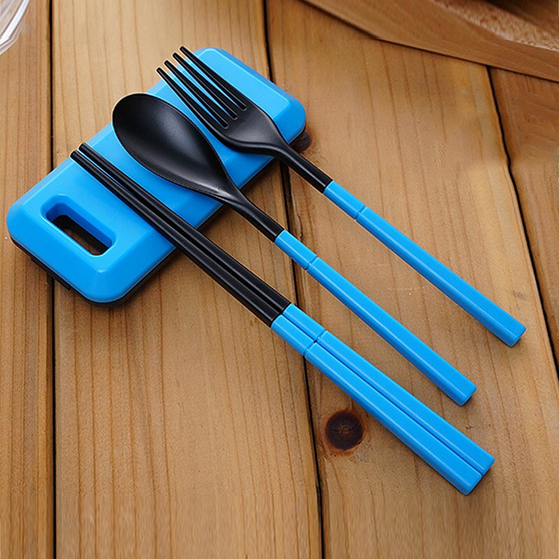 1 Set Portable Folding Travel Dinnerware Set Tableware Cutlery Fork For Traveling Camping Picnic Kids Adult for Bento Lunch DA Secondary image