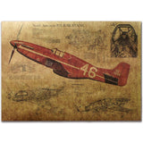 Aircraft Structural Retro Poster Design Drawings Kraft Paper Mural Decoration Wall Sticker